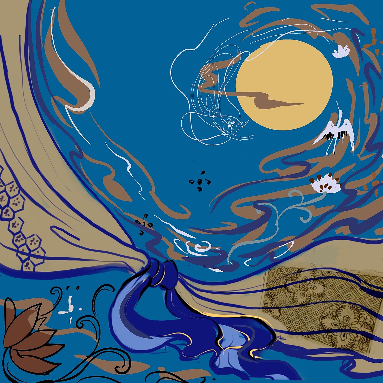 故宫2020袱系纹月饼丝巾设计（图ZMjI2ODcwOTg0） - 商业插画 - 站酷设计师鹿溟山原创素材 - 站酷ZCOOL