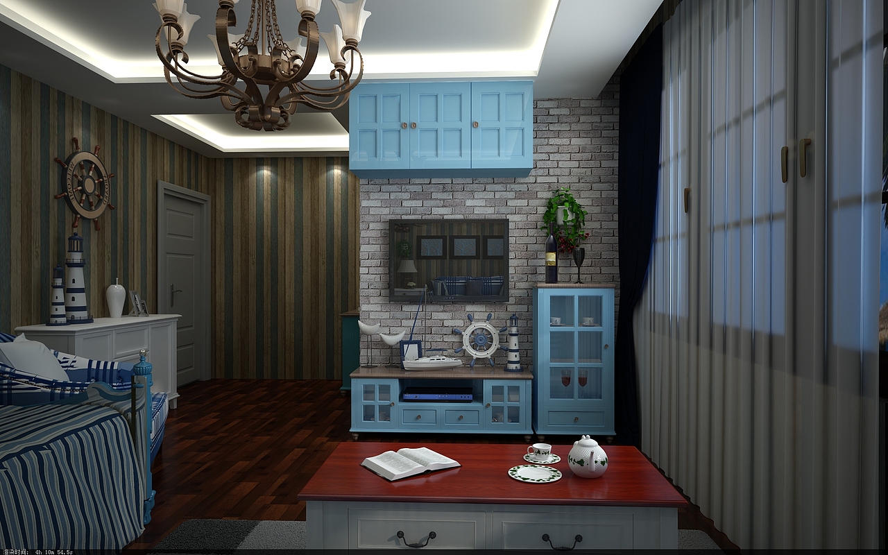 地中海效果图（图ZOTkyMzQzNDQ=） - 家装设计 - 站酷设计师刘二美原创素材 - 站酷ZCOOL