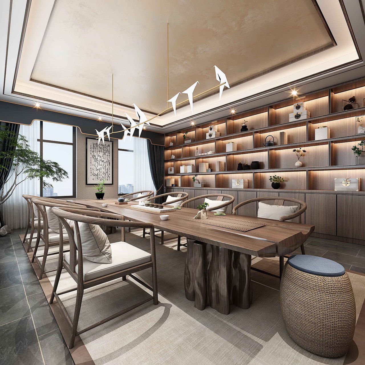 一九九二效果图-中式茶室（图ZMTM2NzY0MzI4） - 家装设计 - 站酷设计师1992效果图0原创素材 - 站酷ZCOOL