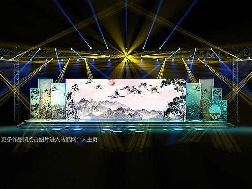 2019中国风舞美设计中国风舞台效果图中式舞美效果图