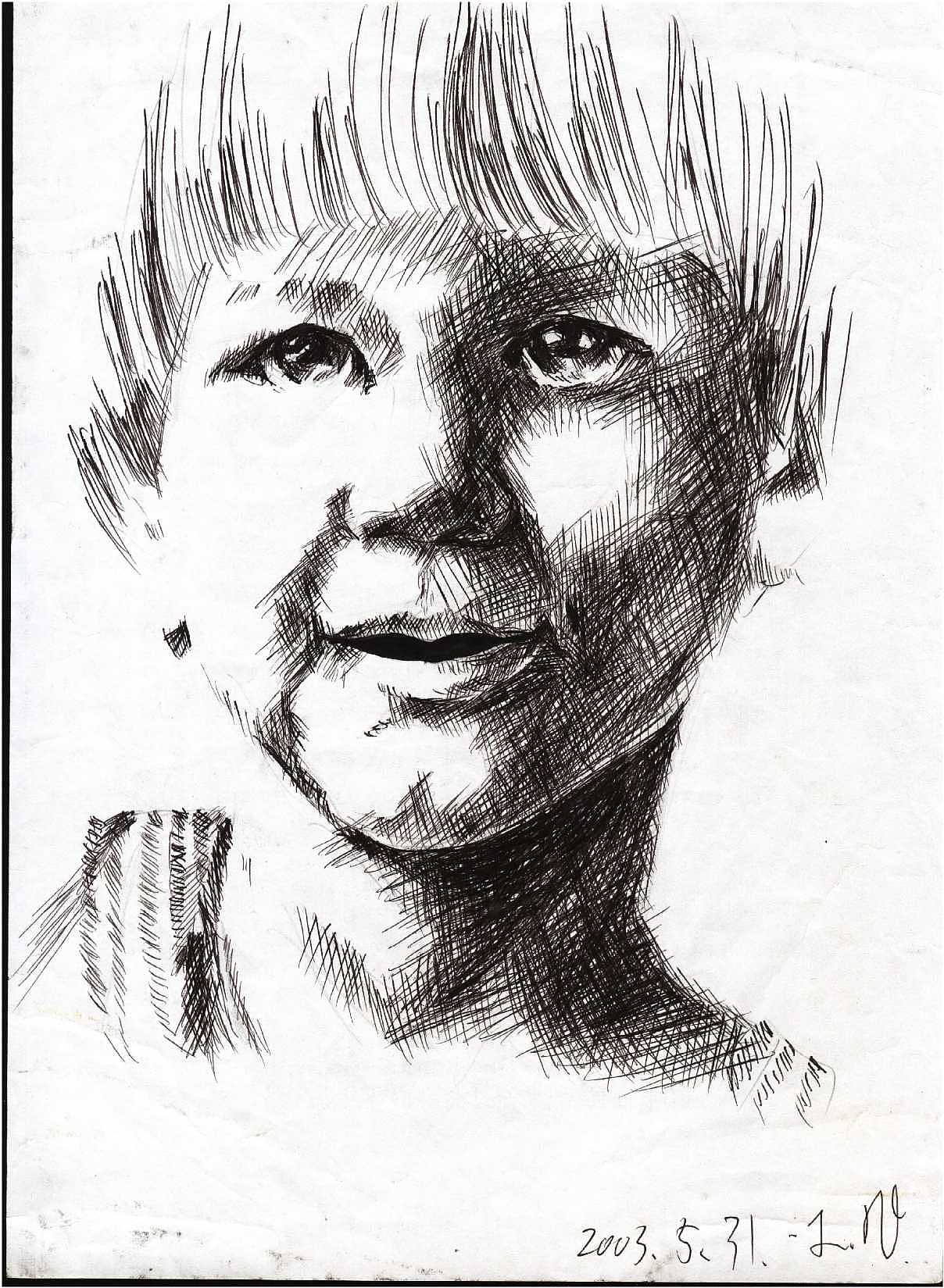 水笔画临摹纯粹是看到有人跟我临摹同样的画所以