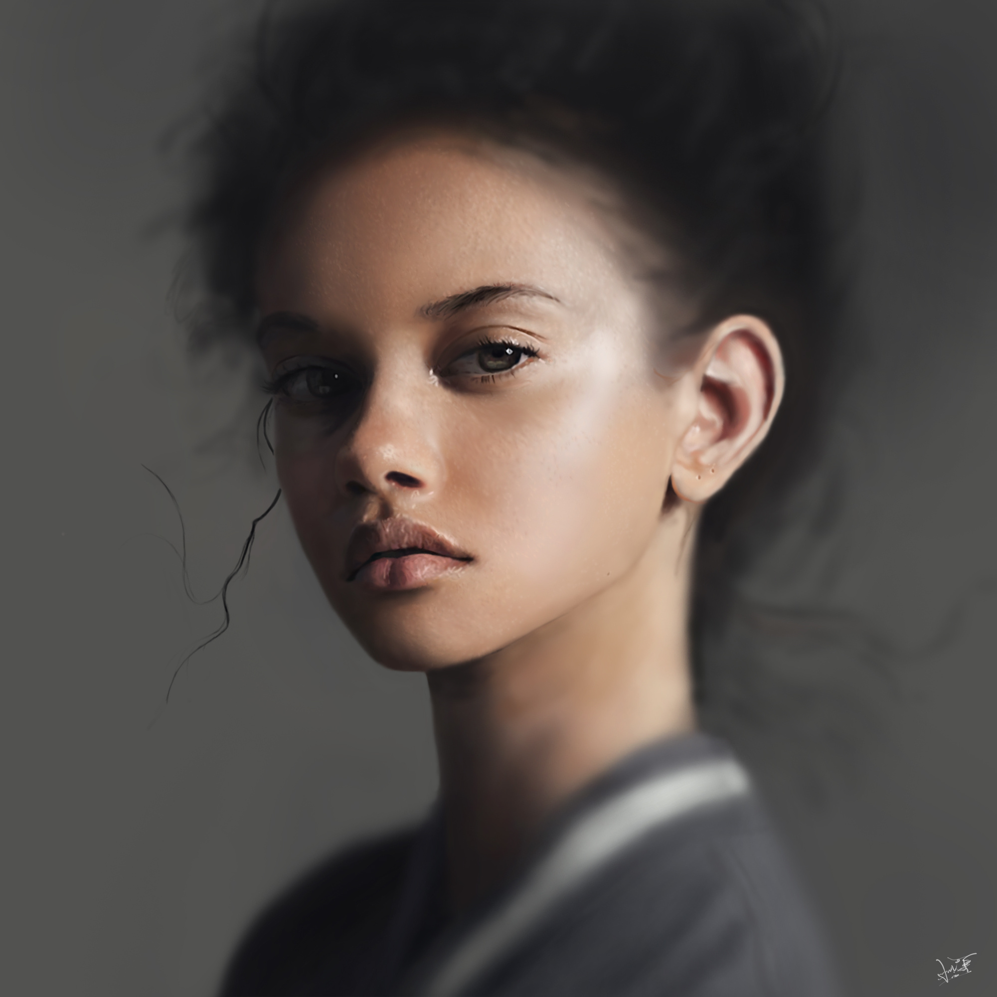 写实人物板绘|插画|艺术插画|芝麻不开花 - 原创作品 - 站酷 (zcool)