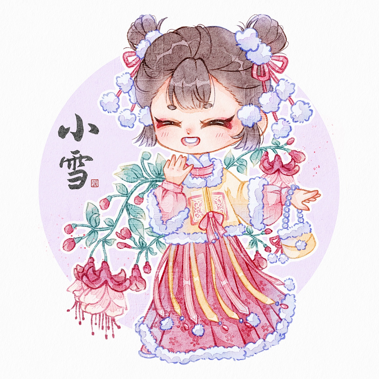 24节气Q版水彩拟人创作·冬季合集（图ZMzY3NTc2Mjc2） - 创作习作 - 站酷设计师小严冲鸭_YANAY原创素材 - 站酷ZCOOL