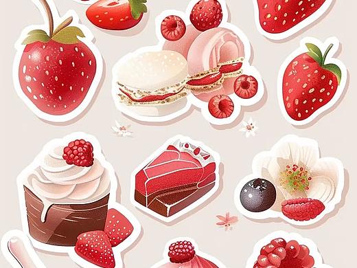 甜品🍮系列贴纸素材+原创