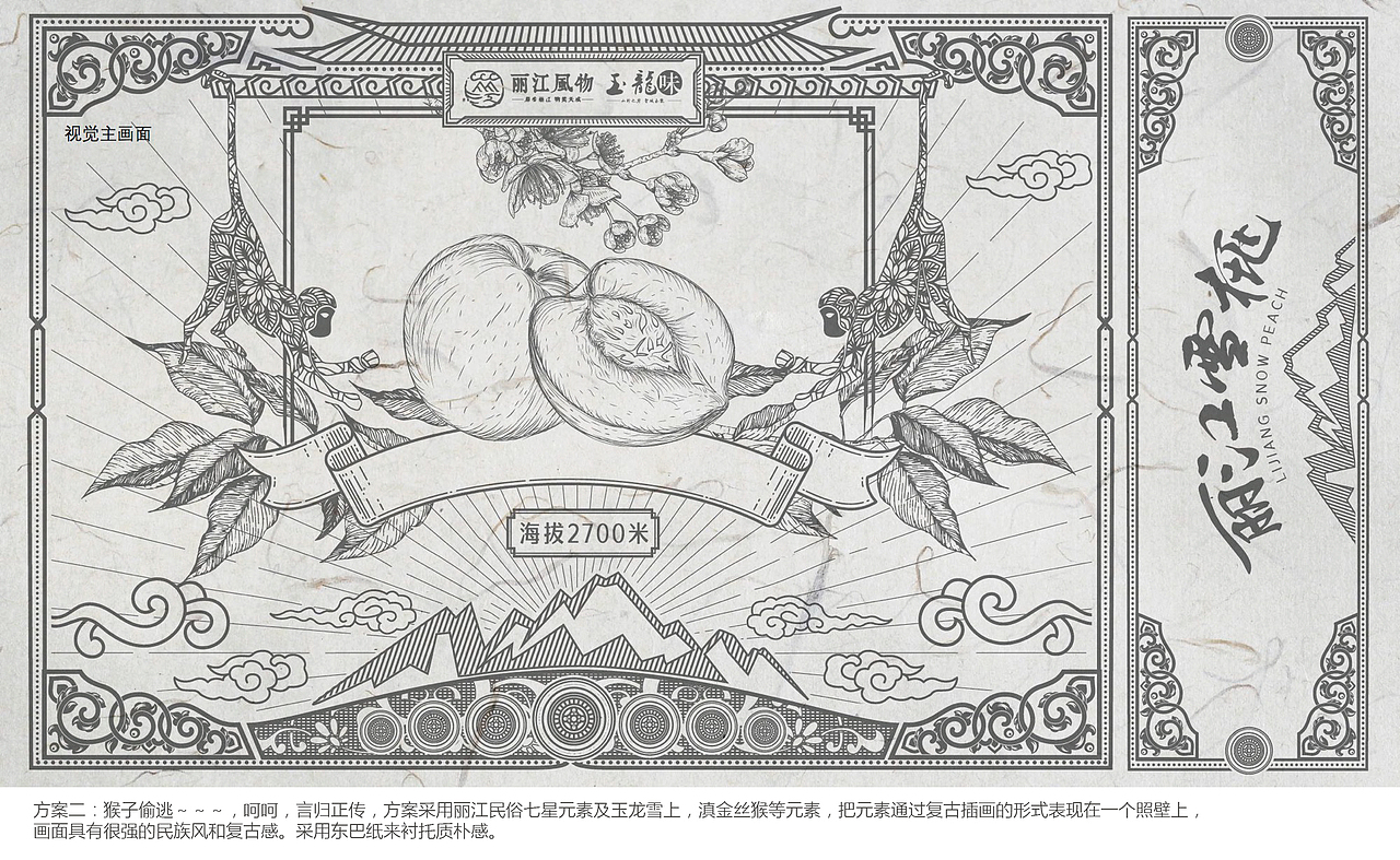 丽江雪桃包装创作历程