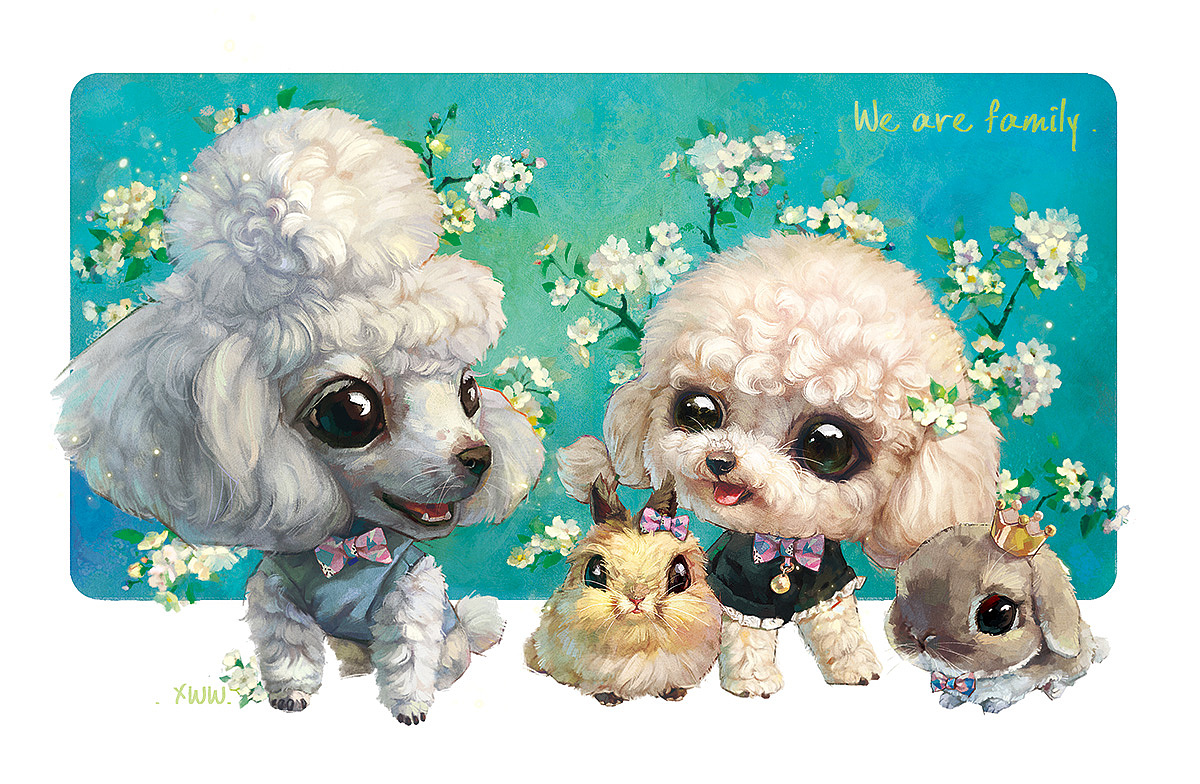 【萌宠by雪娃娃】一家子（图ZMTg2MDM2Mzcy） - 商业插画 - 站酷设计师雪娃娃童画原创素材 - 站酷ZCOOL