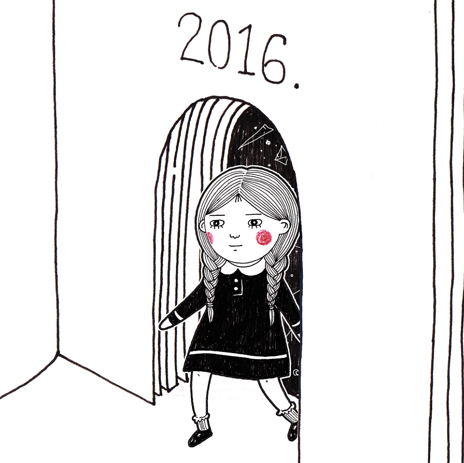 Bye,2015. Hi,2016.（Penny & Cillin）（图ZMzk3OTAzMjQ=） - 艺术插画 - 站酷设计师静渣子原创素材 - 站酷ZCOOL