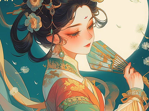 古风扁平矢量插画（个人主页-ZNjgxNDA3Njg=） - AI作品 - 站酷设计师芊蝶原创素材 - 站酷ZCOOL