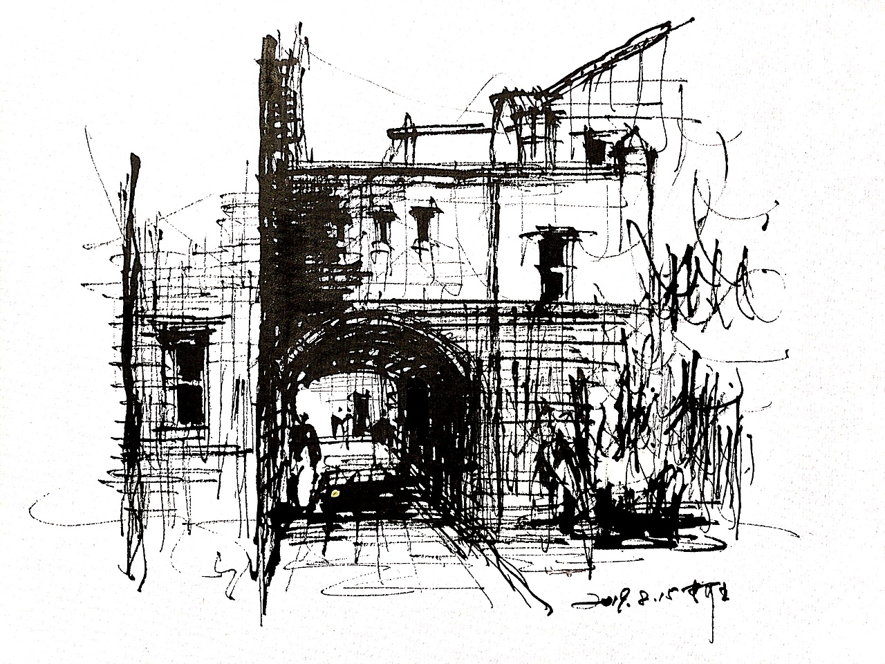 阿王速写建筑风景