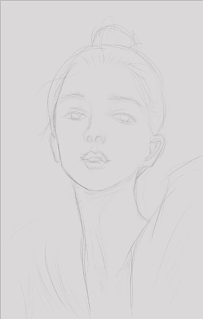 临摹大师的人像插画