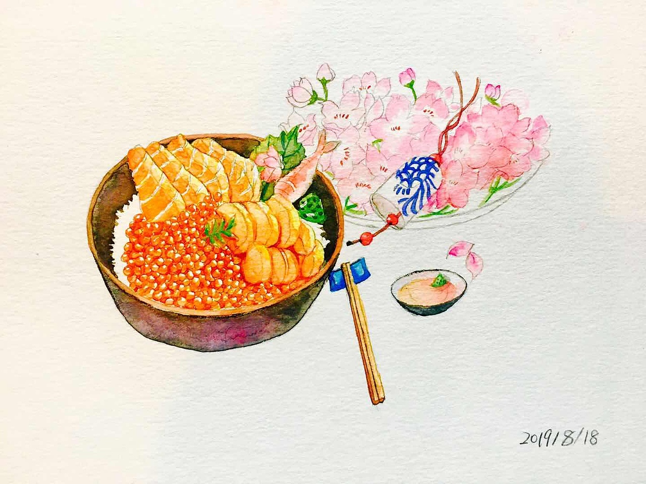 大马哈鱼籽盖浇饭（图ZMTcyNTU4MTY4） - 绘画 - 站酷设计师小沫未知夏原创素材 - 站酷ZCOOL