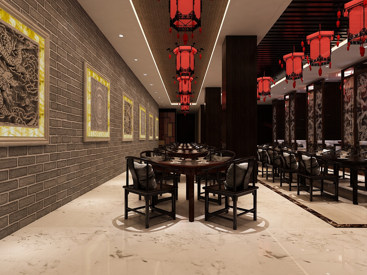 大型中式餐厅设计（图ZNDk5NDY1NzI=） - 家装设计 - 站酷设计师张璞原创素材 - 站酷ZCOOL