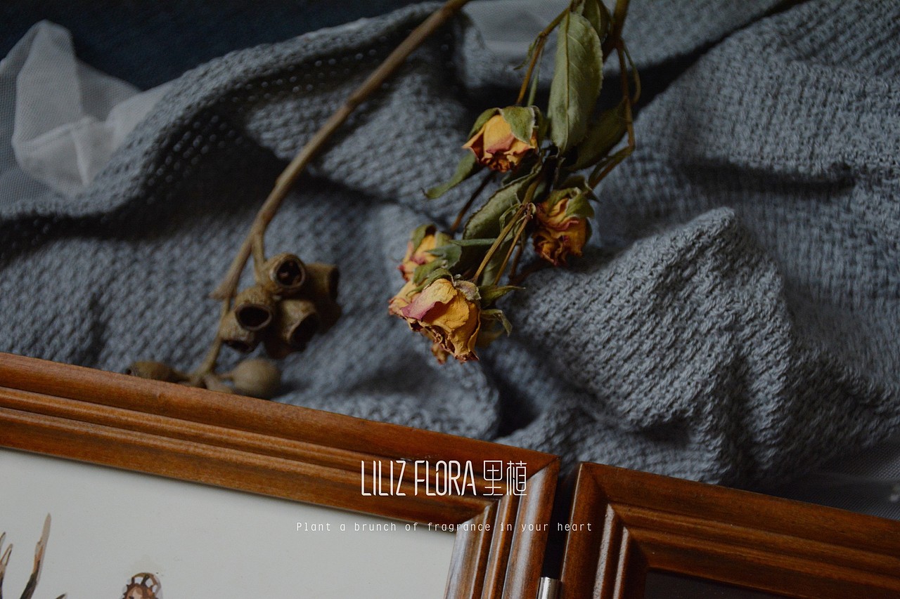 LilizFlora里植 花艺手作—复古干花实木相框