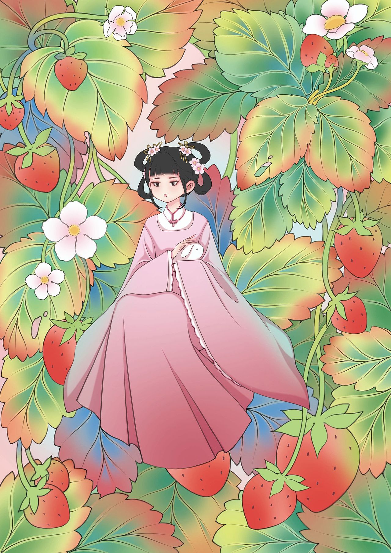 水果少女系列包装插画