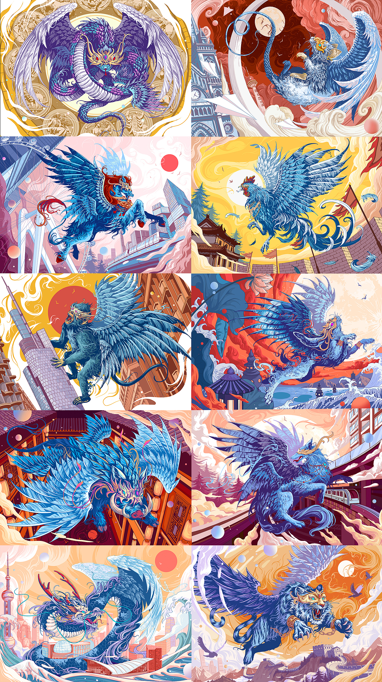 《生肖城市》插画合集（图ZMzAzMjMyNDg0） - 创作习作 - 站酷设计师健美糖原创素材 - 站酷ZCOOL