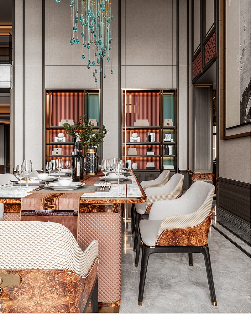 新中式輕奢（圖ZMzQzODUyMDY0） - 家裝設(shè)計 - 站酷設(shè)計師1992效果圖制作原創(chuàng)素材 - 站酷ZCOOL