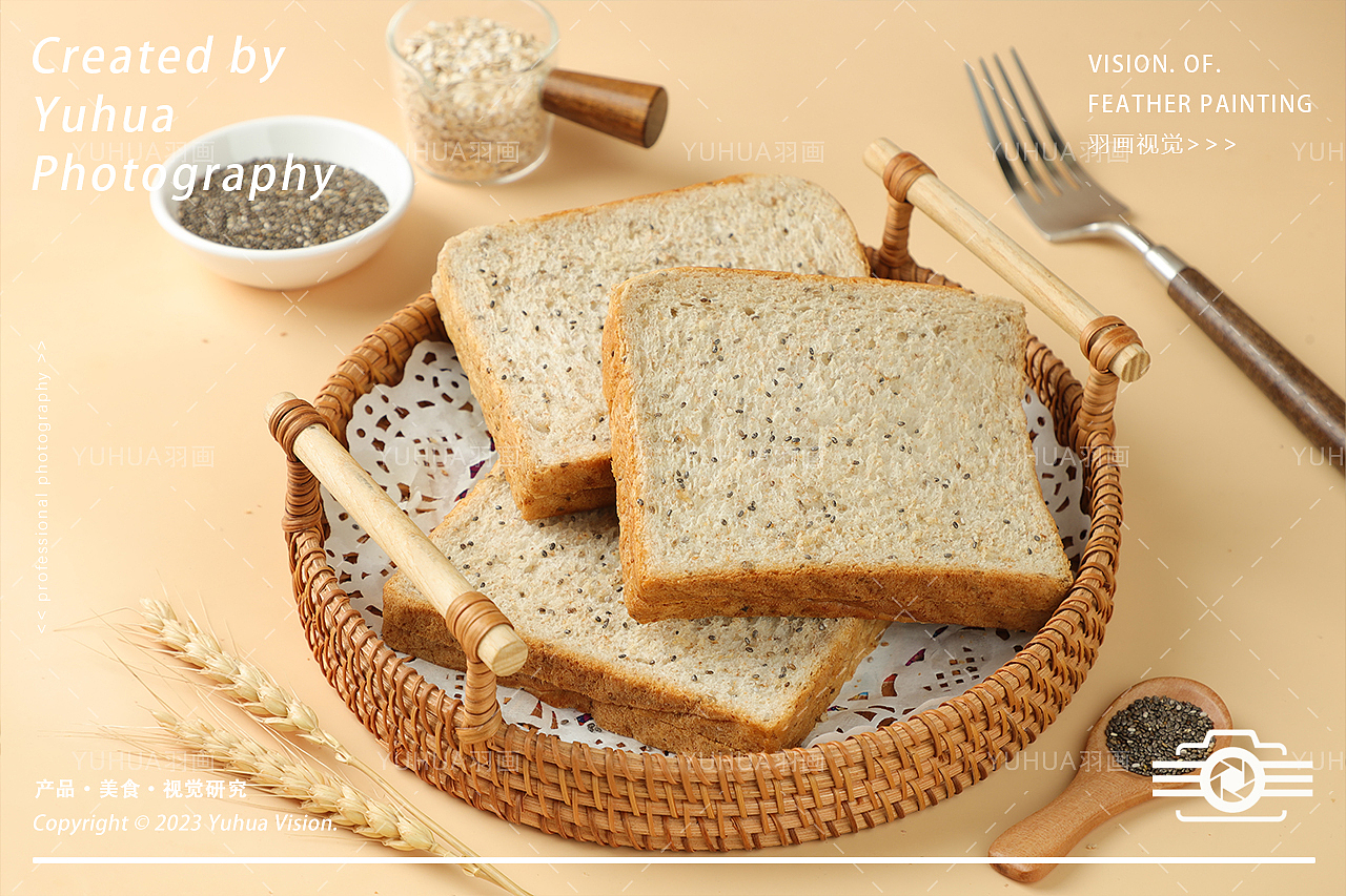 奇亚籽吐司面包 切片面包 全麦面包 夹心面包 坚果欧宝（图ZMzU3MTA2Mzc2） - 产品摄影 - 站酷设计师YUHUA羽画原创素材 - 站酷ZCOOL