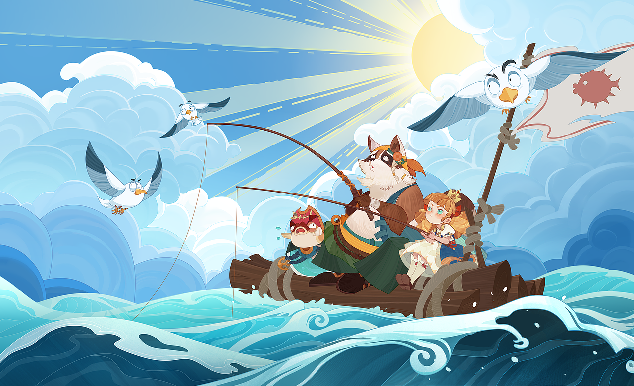 《剑与远征》“幻海奇航”（图ZMzM1MjE5MzI0） - 商业插画 - 站酷设计师袁动动漫原创素材 - 站酷ZCOOL