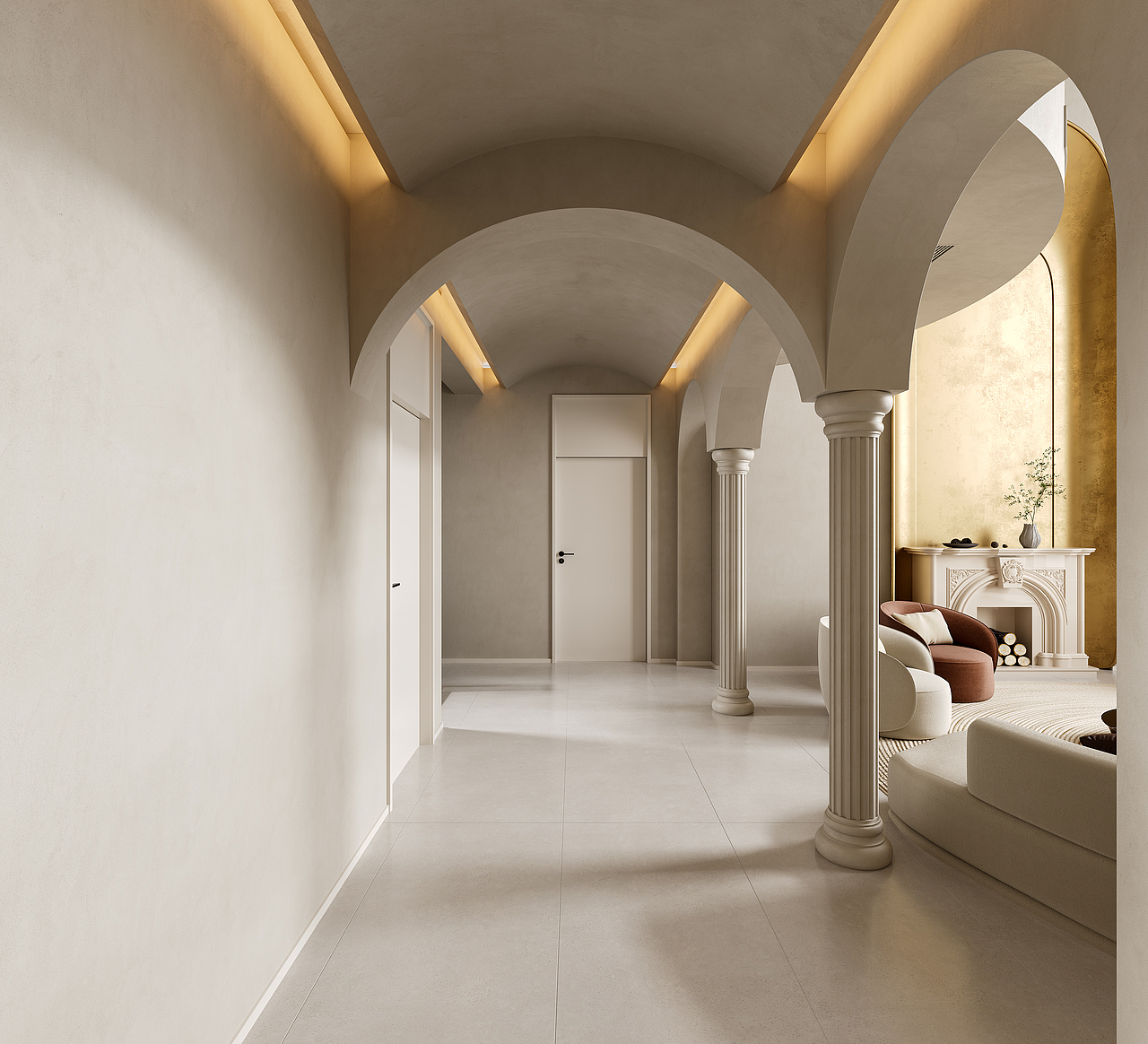 奶油侘寂风-效果图-合肥锦轩设计