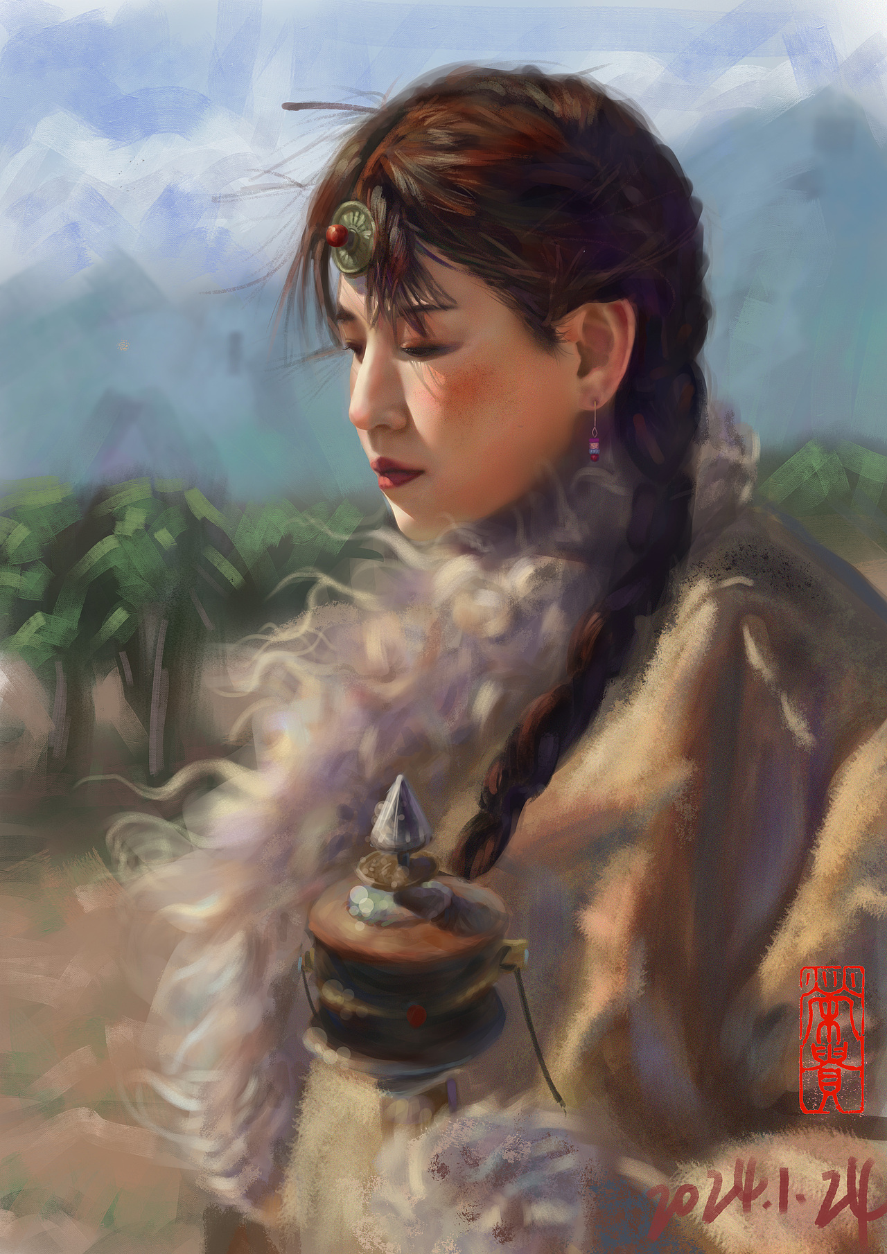 厚涂人像练习（图ZMzY1MTM2Nzc2） - 艺术插画 - 站酷设计师Z404369991原创素材 - 站酷ZCOOL
