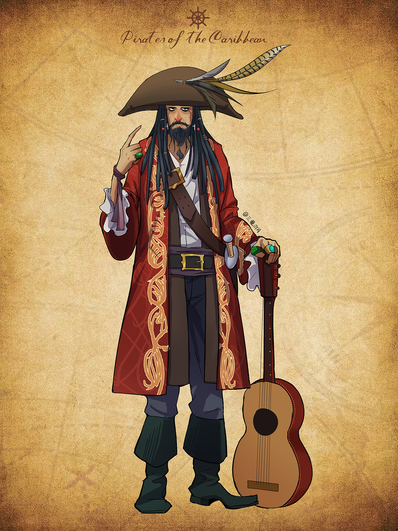 加勒比海盗角色绘画（图ZMzU1NjkxNTE2） - 创作习作 - 站酷设计师PT三瞳原创素材 - 站酷ZCOOL