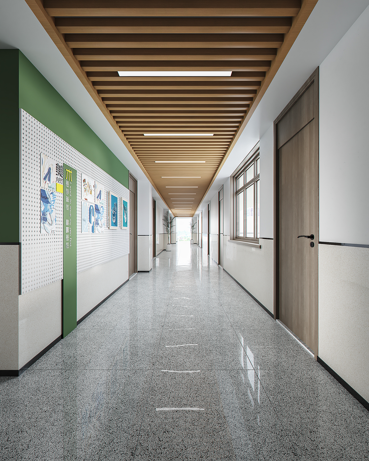 学校走廊（图ZMzMwMzU3OTIw） - 商业空间设计 - 站酷设计师GW丨VISION原创素材 - 站酷ZCOOL