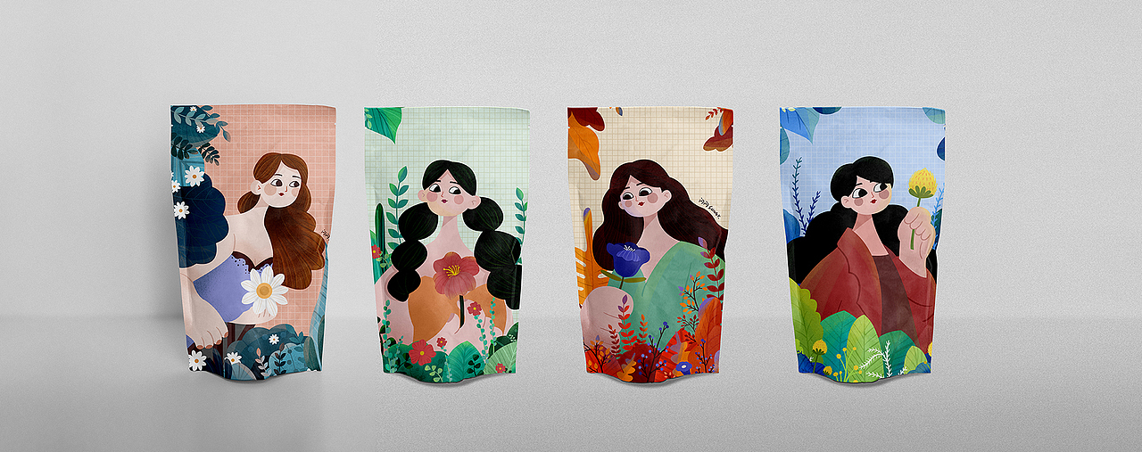 面膜包装插画系列