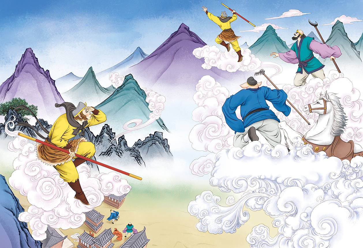 西游记（图ZMzI0MTc3MzI0） - 绘本 - 站酷设计师柏松插图原创素材 - 站酷ZCOOL