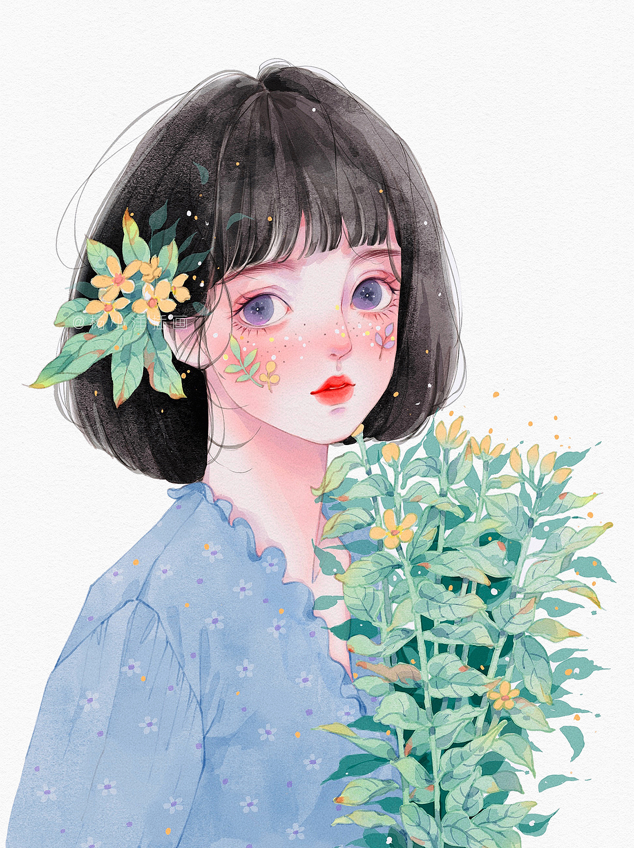 少女的样子（图ZMjk3MDgxOTU2） - 艺术插画 - 站酷设计师杨小洋插画原创素材 - 站酷ZCOOL