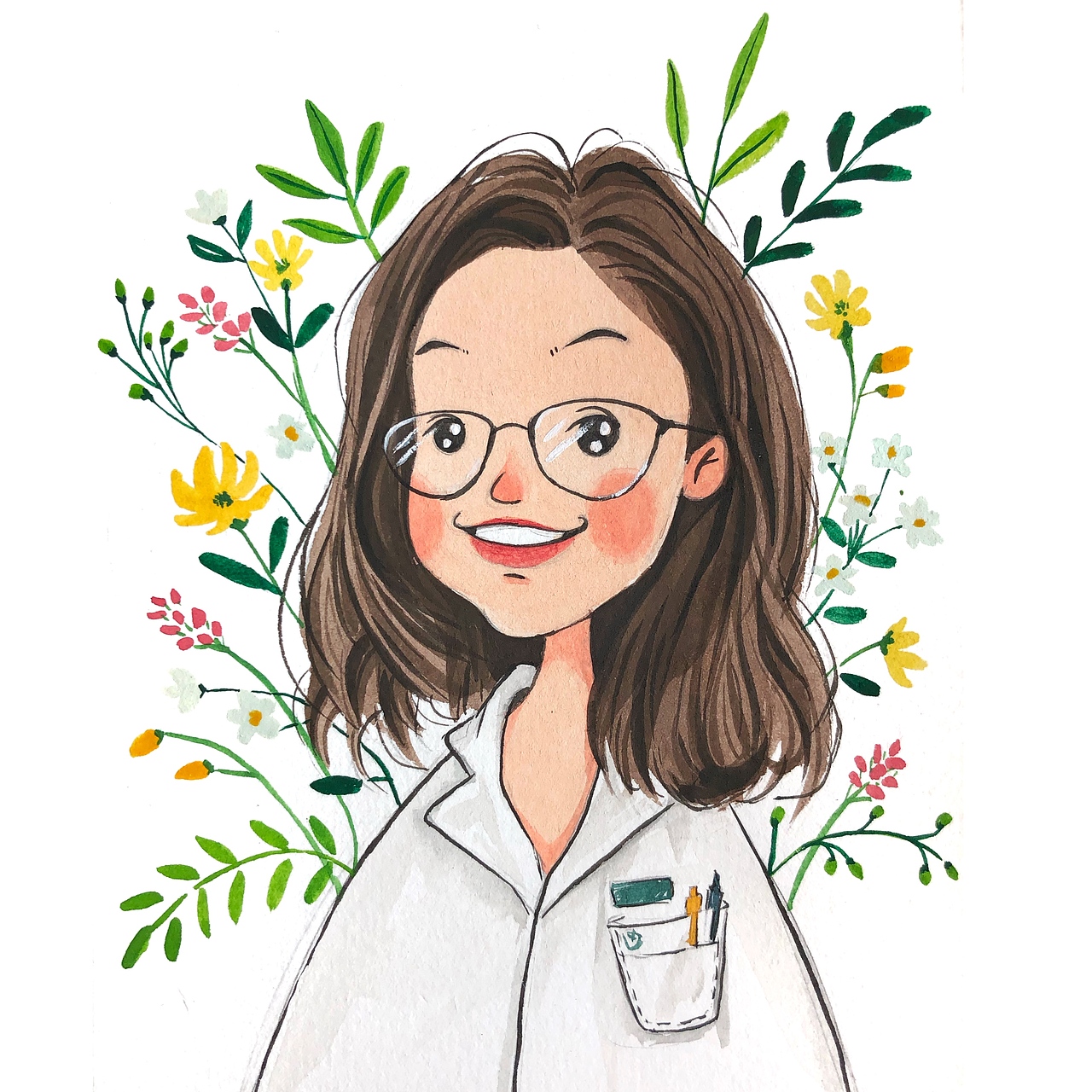 插画头像（图ZMzEwNzQxMjIw） - 绘画 - 站酷设计师麦勒丽原创素材 - 站酷ZCOOL