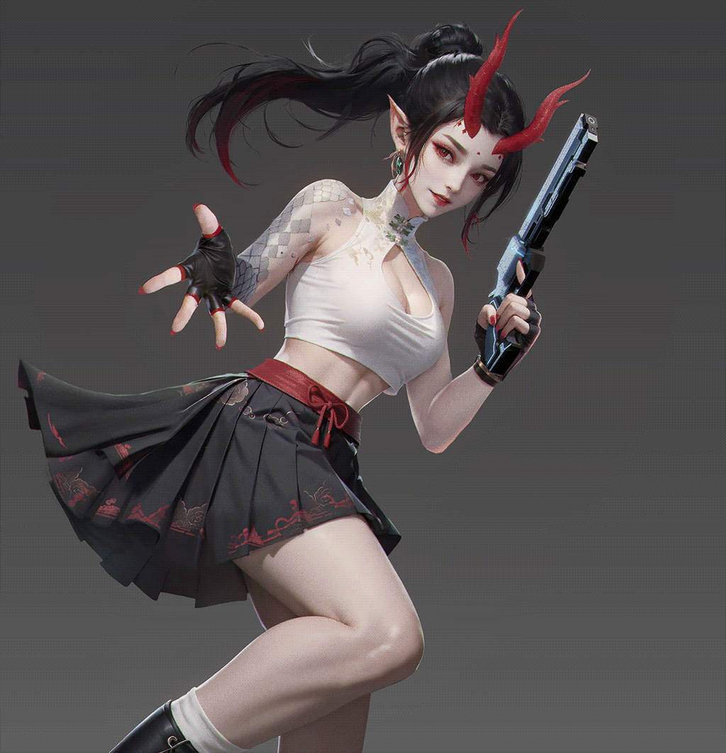 枪神 - 低模龙女变身！（图ZMzcwMjE2ODA4） - 商业插画 - 站酷设计师JessonWong原创素材 - 站酷ZCOOL