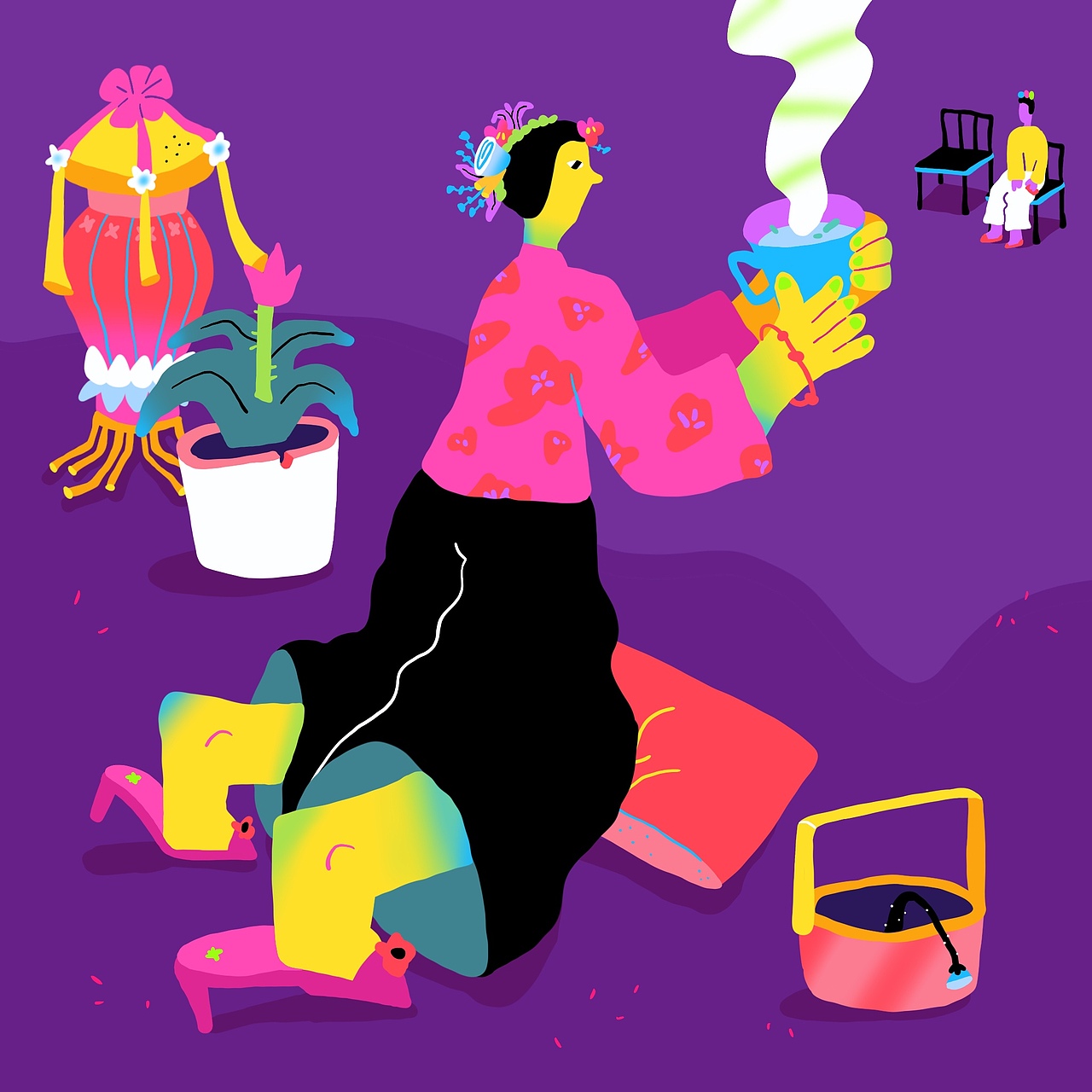 蟳埔女插画-Xun Pu Female（图ZMzA0NjEzNDM2） - 艺术插画 - 站酷设计师怪味花生惹原创素材 - 站酷ZCOOL