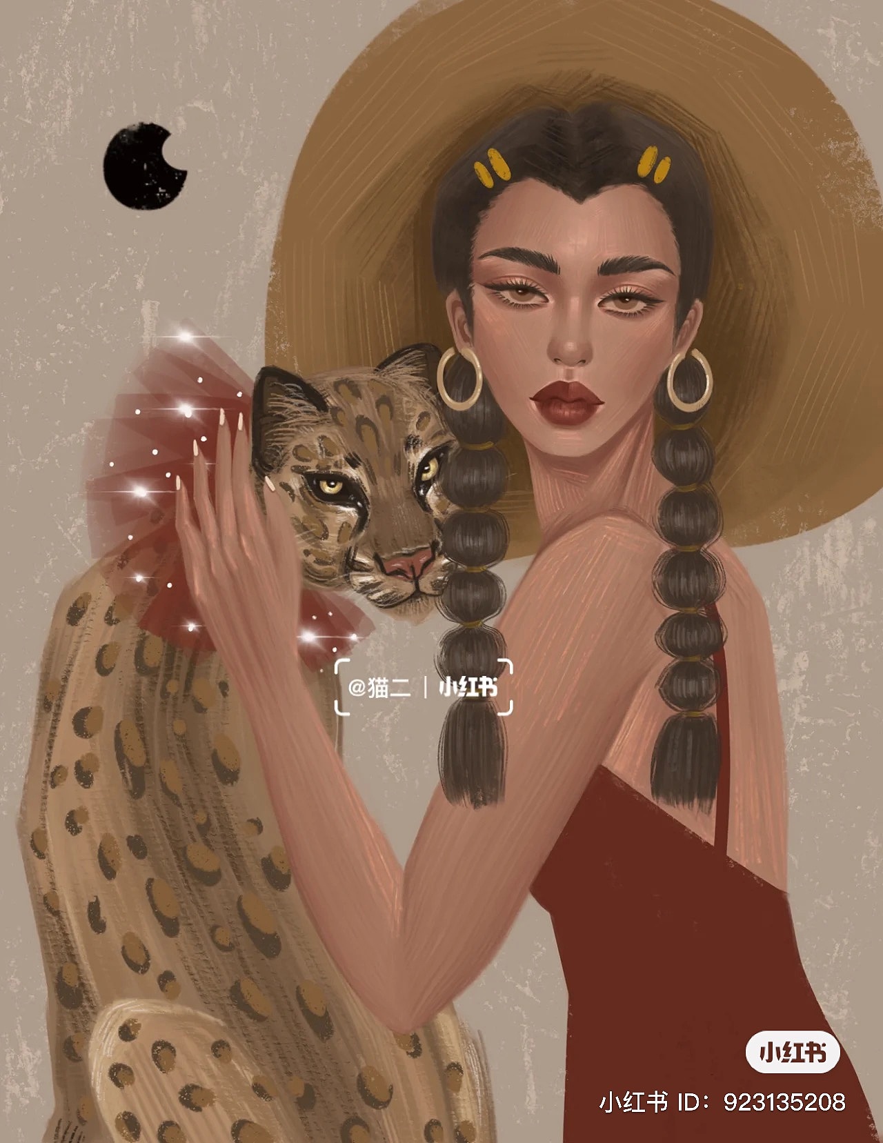 复古风女孩和动物（图ZMzE5MDYxMTI0） - 商业插画 - 站酷设计师猫二yufu_am原创素材 - 站酷ZCOOL