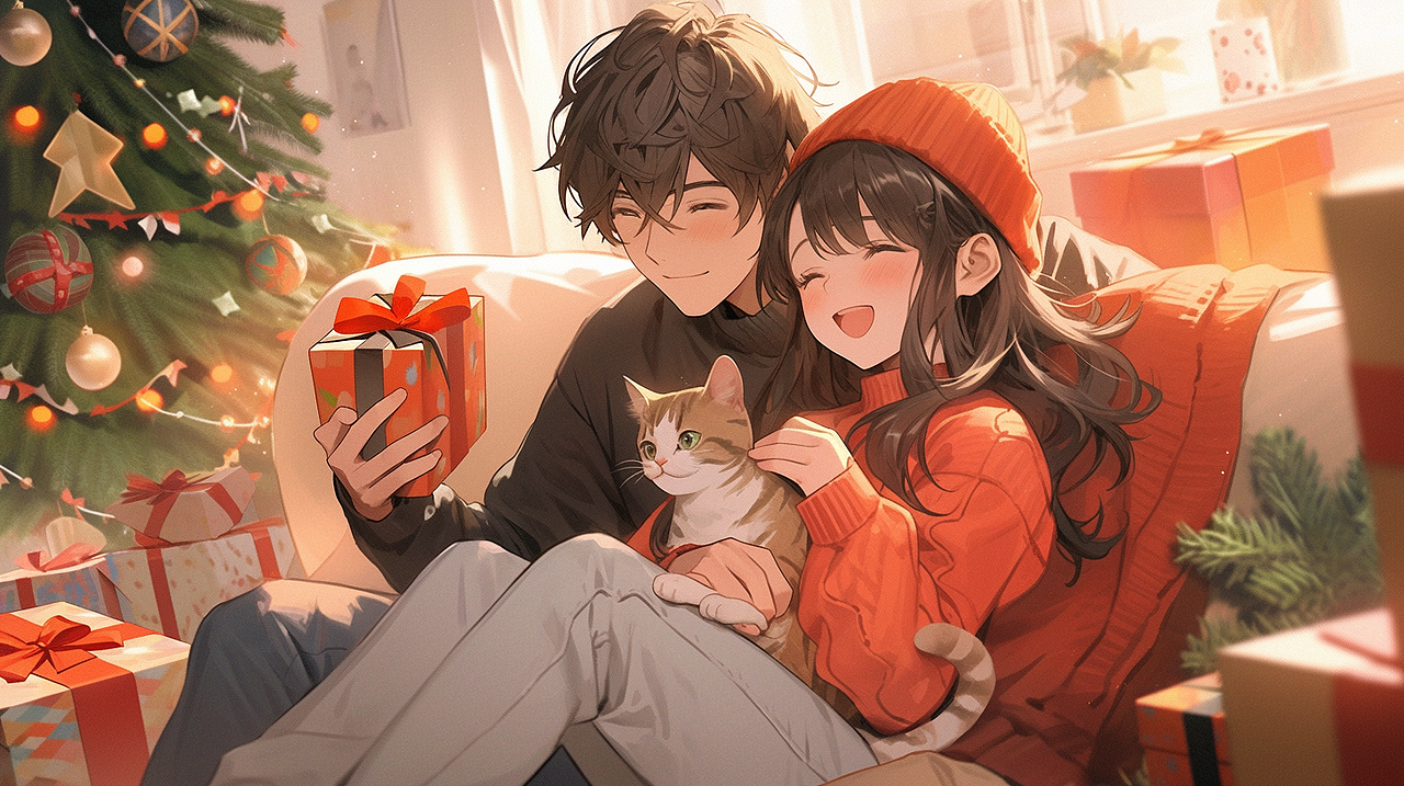 AIGC 圣诞中的情侣 2