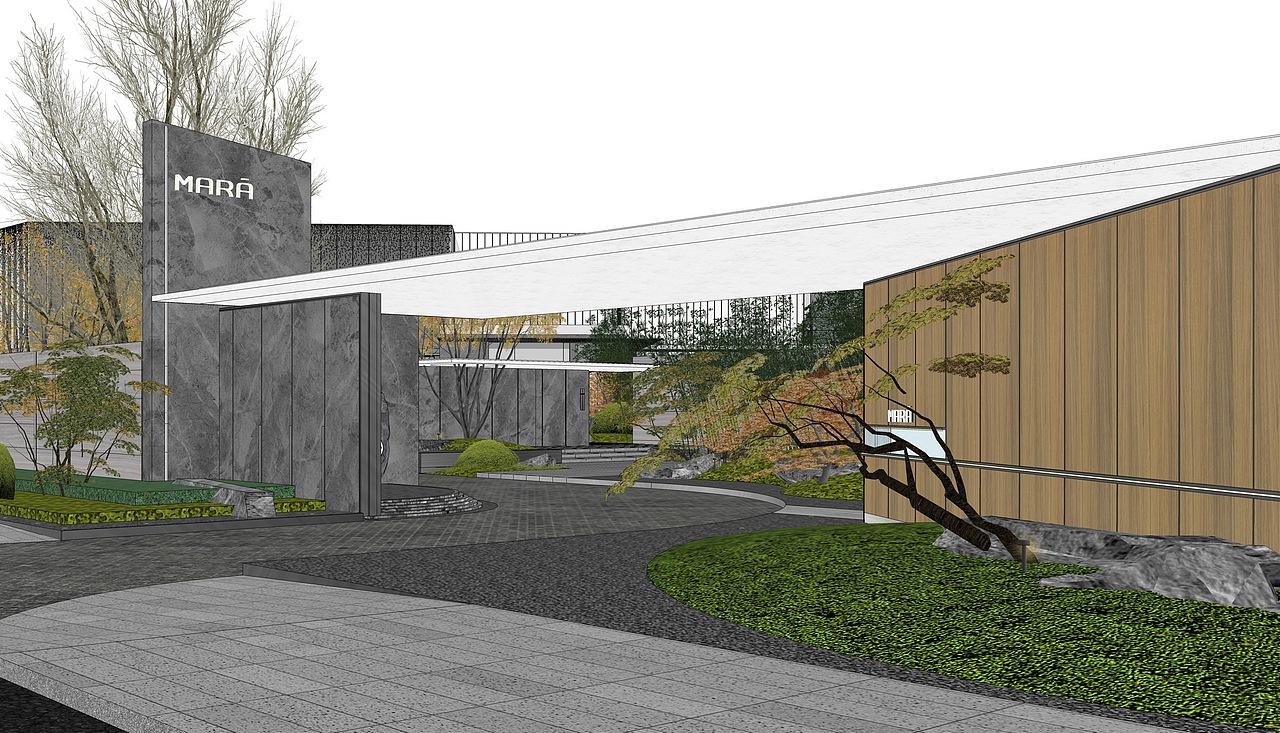 现代示范区景观SU模型下载