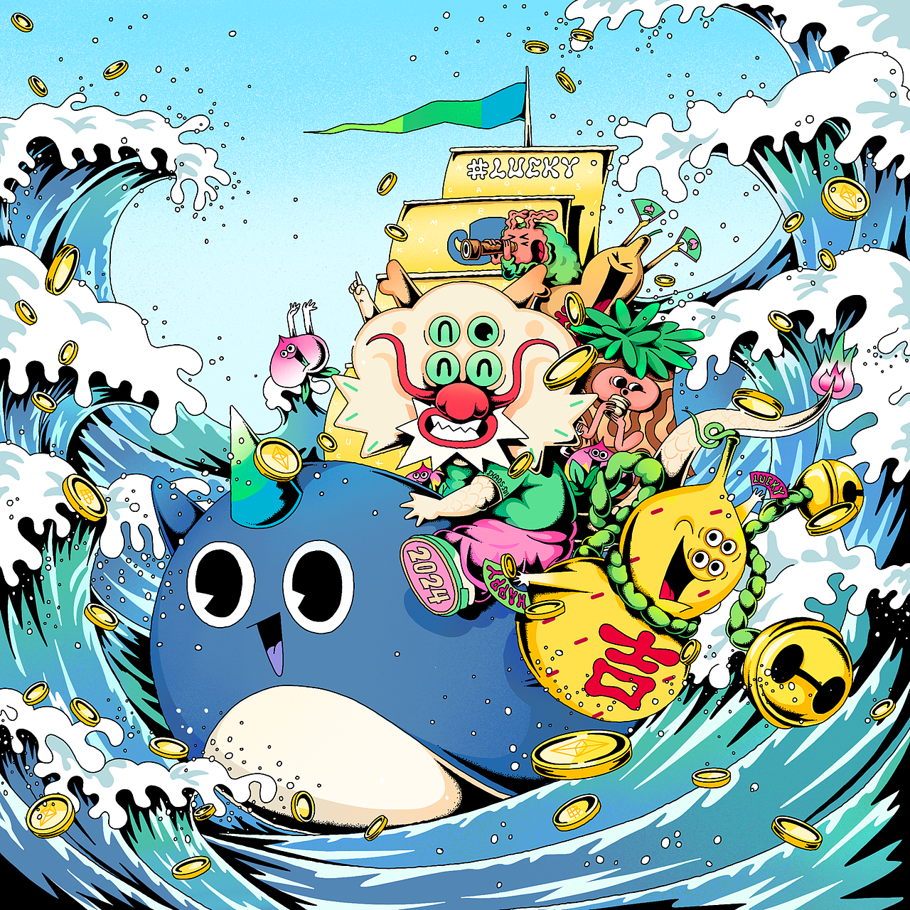 龙年 IP | WAVEDRAGON（图ZMzYyMTk1MzM2） - IP形象 - 站酷设计师ChaosSui原创素材 - 站酷ZCOOL