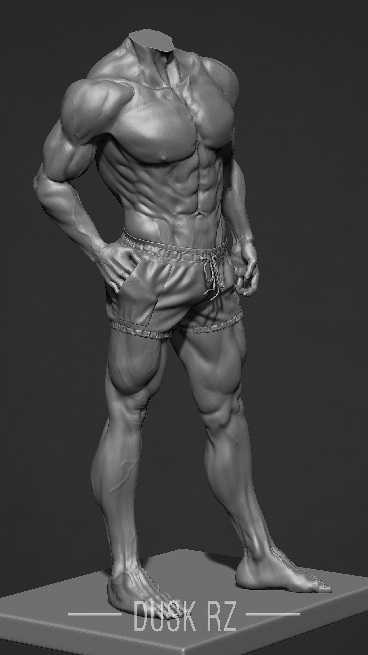 zbrush人体肌肉雕刻练习（图ZMzE3MDc3NjA0） - 人物/生物 - 站酷设计师夜弦Dusk原创素材 - 站酷ZCOOL