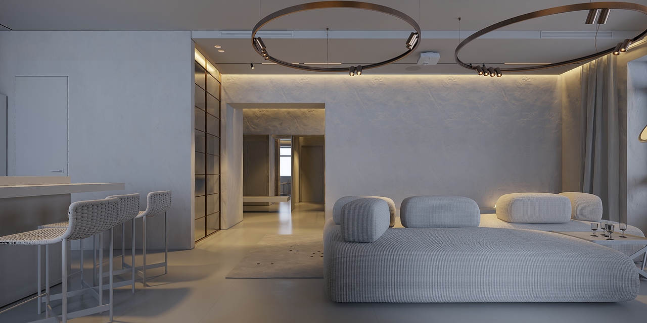 極簡的平層公寓