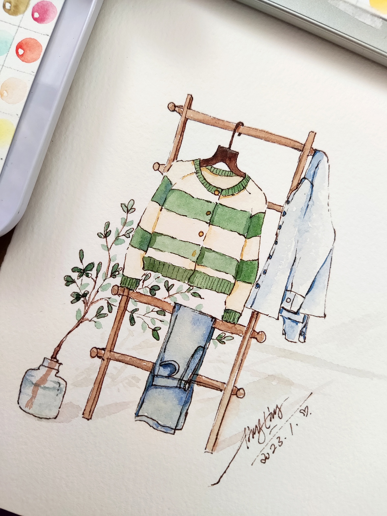 2023年1月份手绘水彩画总结30张