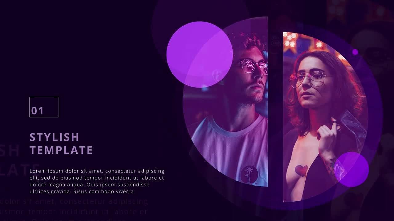 PR模板|专业设计精美动态圆形图层动画标题介绍活动