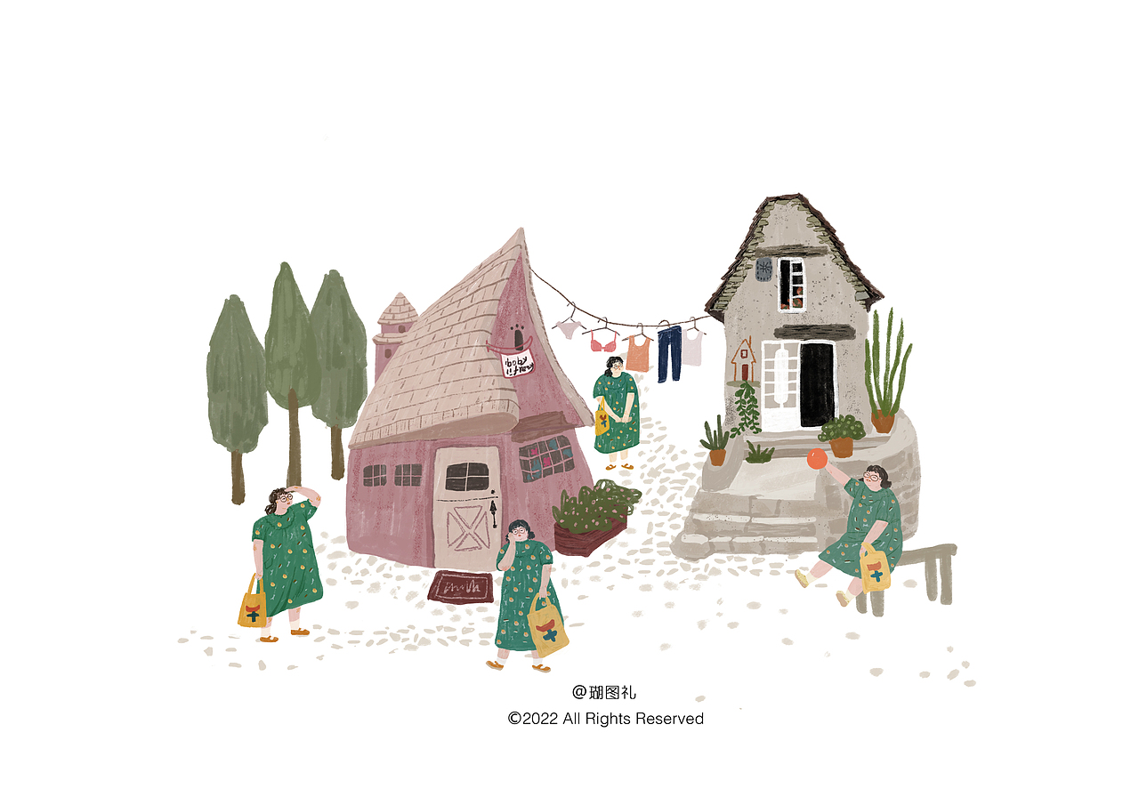 小清新绘本风插画