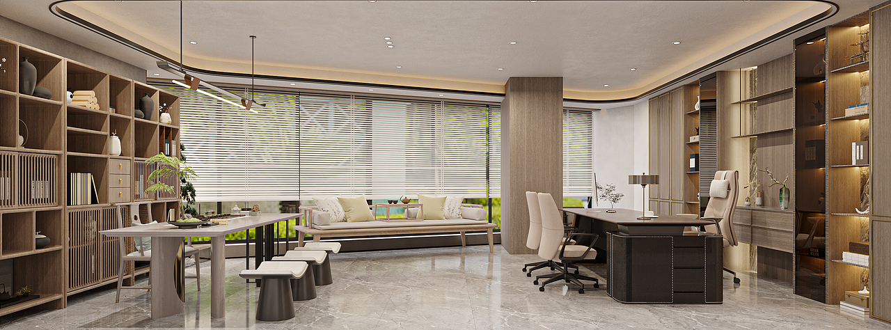 新中式办公室（图ZMzYzNzk2NDk2） - 家装设计 - 站酷设计师赤焰追风原创素材 - 站酷ZCOOL