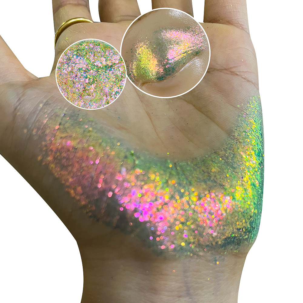 眼影美甲彩妆原料粉末拍摄(变色龙薄片)