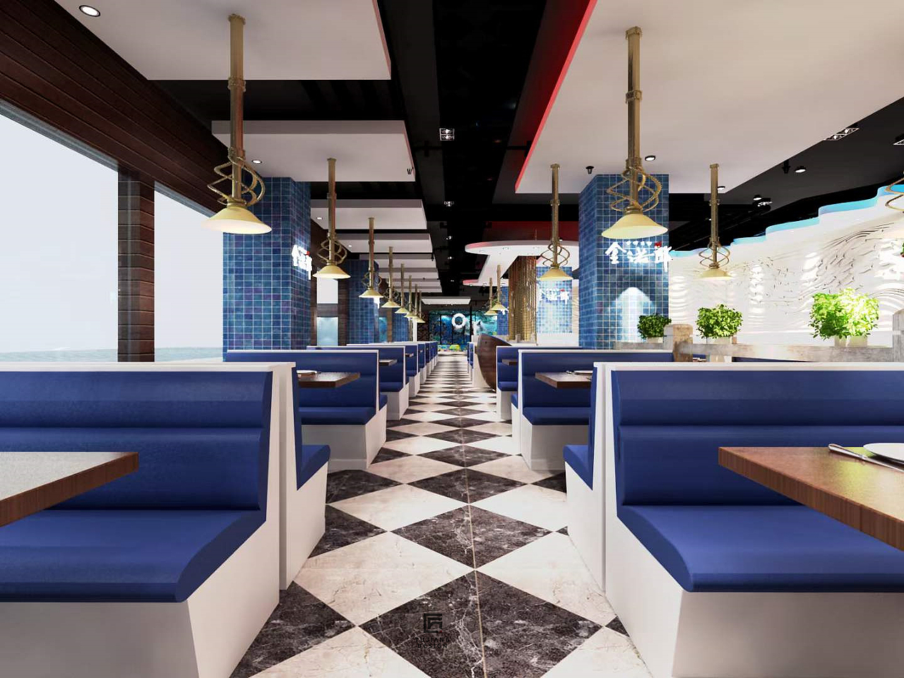 海鲜餐厅设计案例 | 一个深邃灵动的海底世界（图ZMzU1MjY5MjE2） - 酒店餐饮设计 - 站酷设计师欣欣爱设计吖原创素材 - 站酷ZCOOL