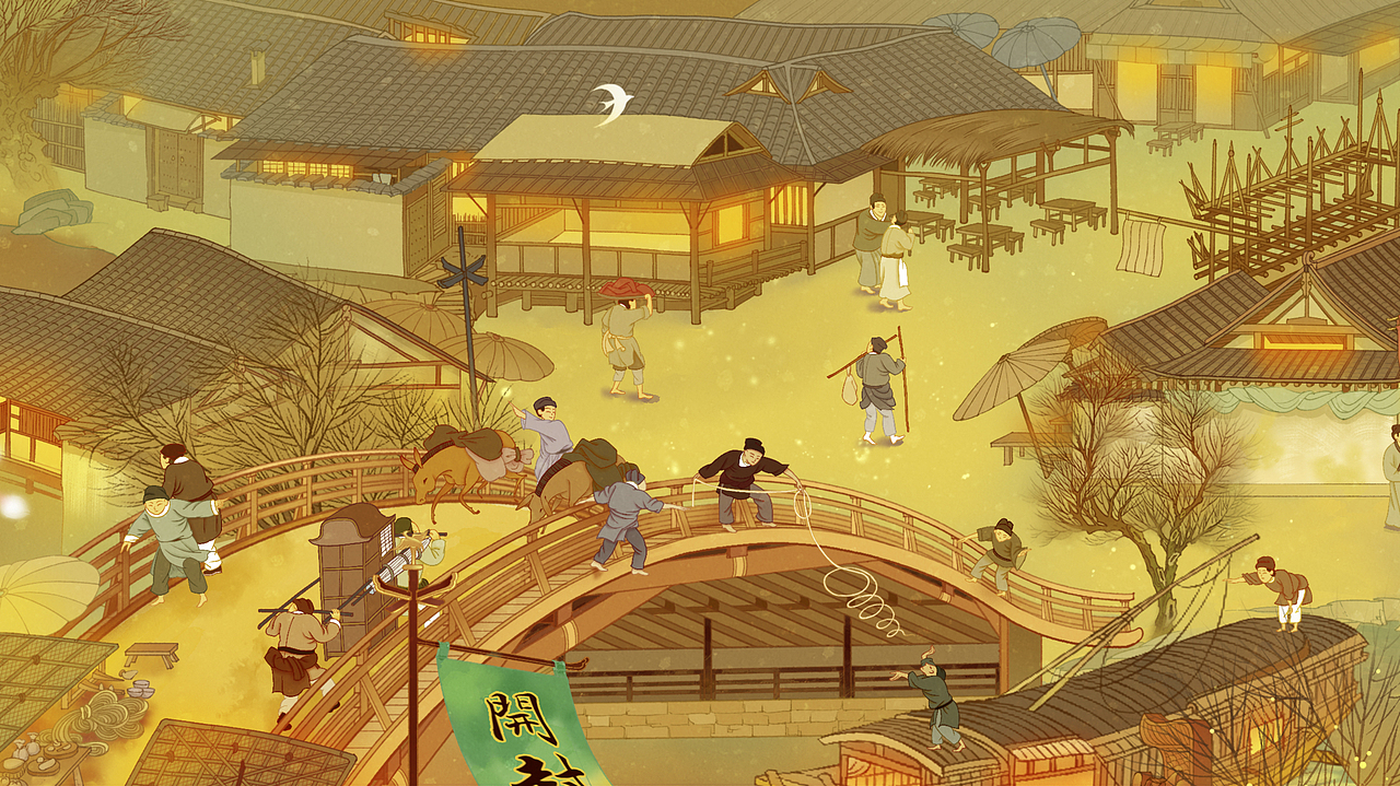 益禾堂 趣河南越千年 城市杯长卷（图ZMzExMTAwNDAw） - 商业插画 - 站酷设计师特浓TN原创素材 - 站酷ZCOOL