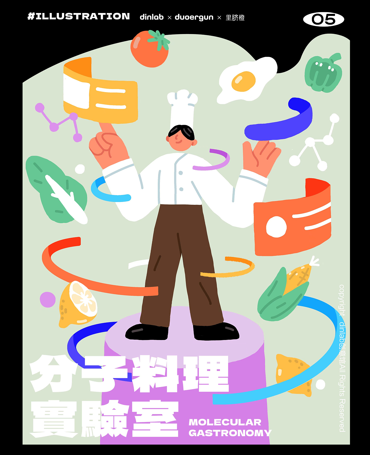 dinlab x Duoergun 插画总结（图ZMzAwODIyNDAw） - 创作习作 - 站酷设计师里脐橙原创素材 - 站酷ZCOOL
