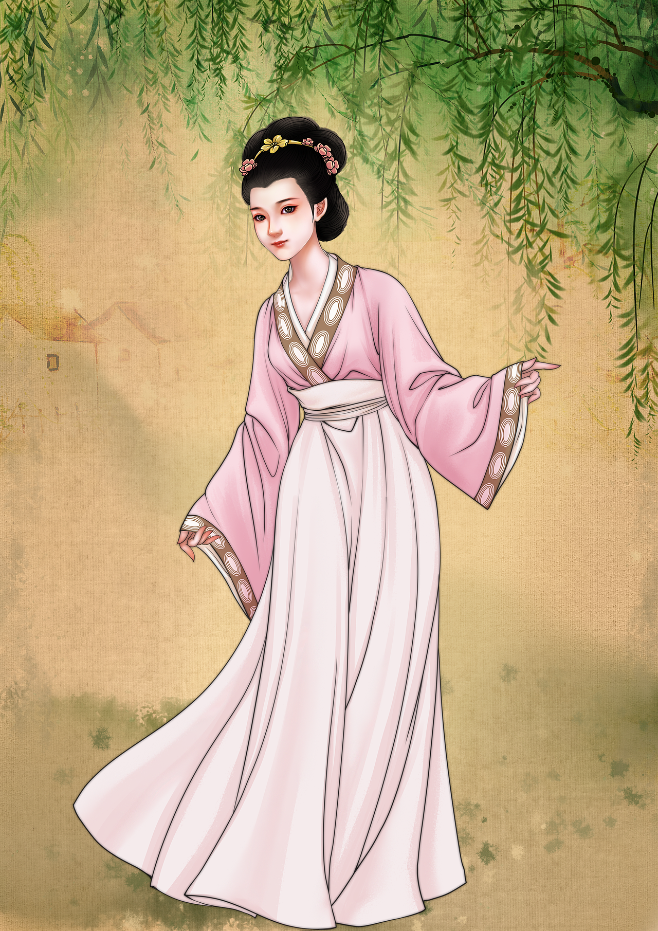 汉服少女（图ZMzA4NDcwNjI4） - 商业插画 - 站酷设计师秀手江湖原创素材 - 站酷ZCOOL