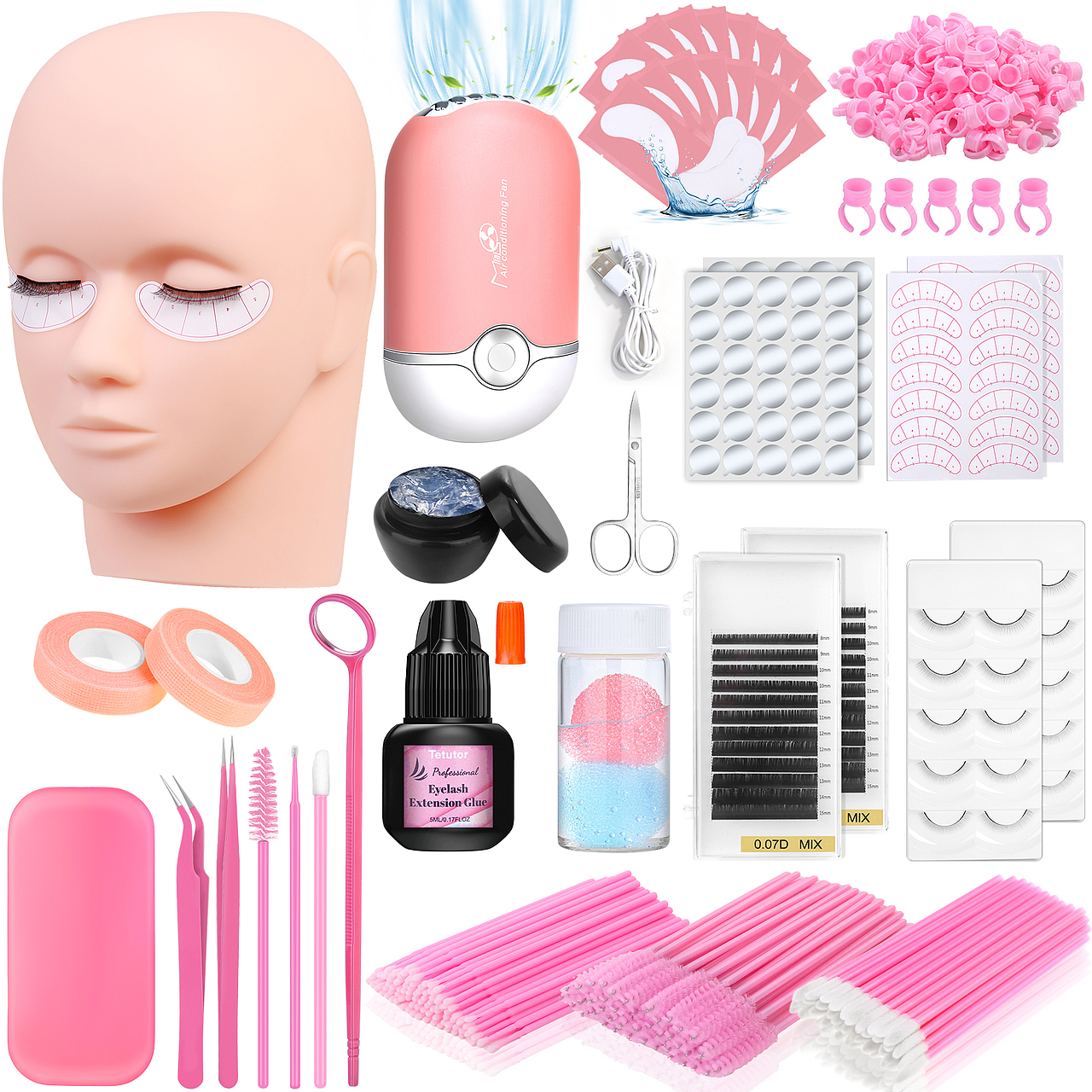 亚马逊主图设计-美妆产品合集-嫁接睫毛-美妆蛋粉扑