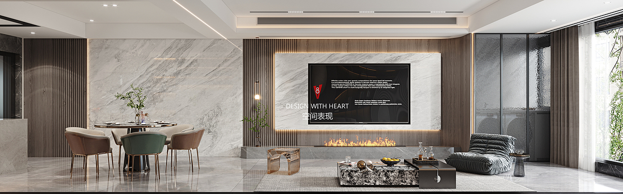 V8空间表现 | 简约客餐厅设计