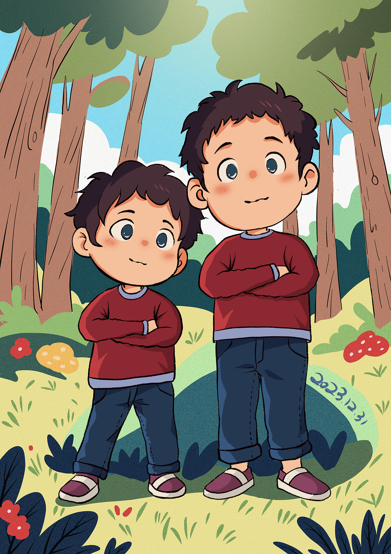 我把你畫成畫——兄弟2023（圖ZMzY4OTU2NDEy） - 兒童插畫 - 站酷設(shè)計師家有二熊原創(chuàng)素材 - 站酷ZCOOL